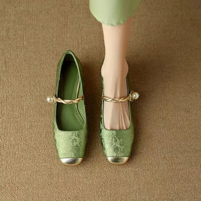 Émeraude™ | Vintage Green Mary Jane Flats