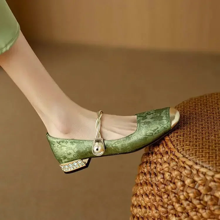 Émeraude™ | Vintage Green Mary Jane Flats