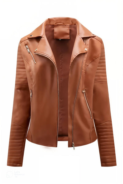 Lyséa™ | Bold Faux Leather Moto Jacket