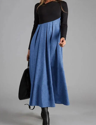 Amara™ | Two-Tone Pleated Maxi Dress