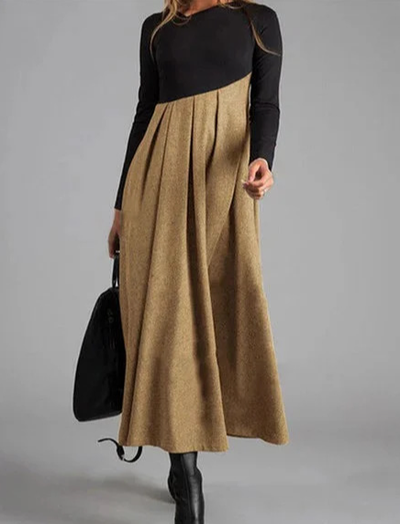 Amara™ | Two-Tone Pleated Maxi Dress