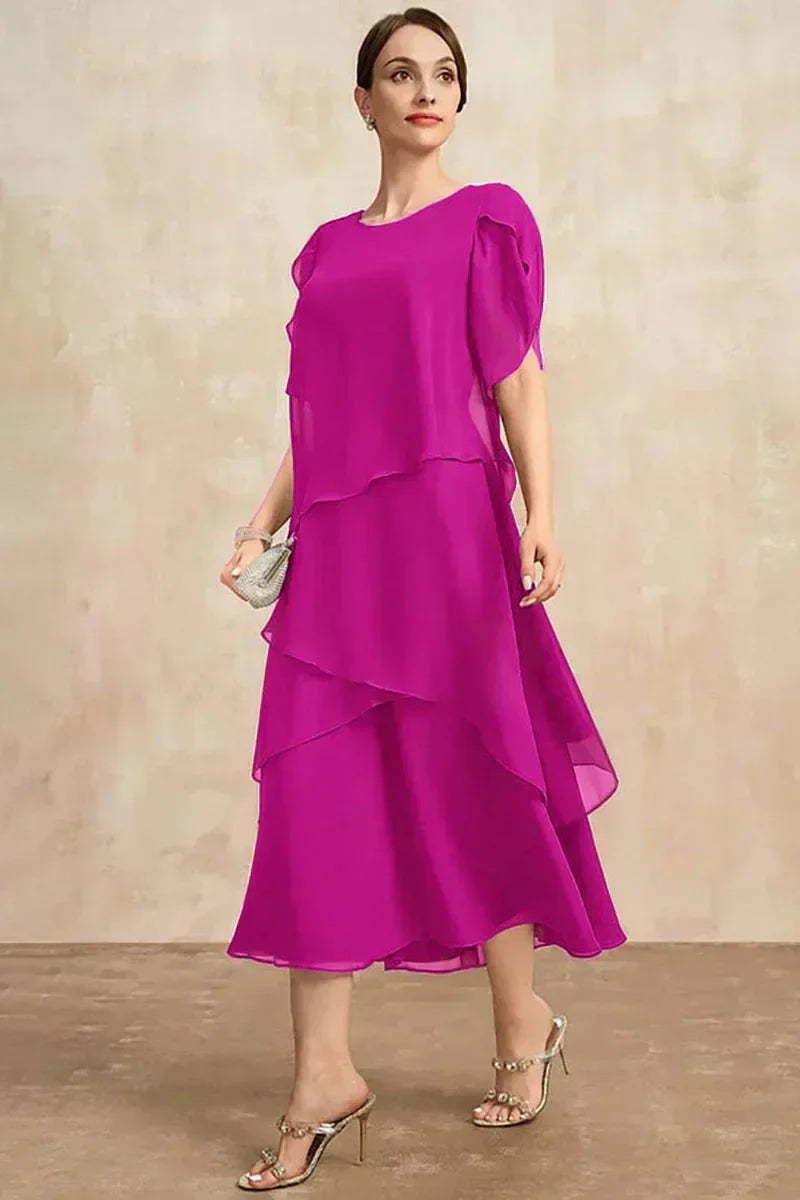 Gisélia™ | Layered Chiffon Midi Dress
