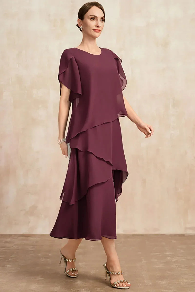 Gisélia™ | Layered Chiffon Midi Dress