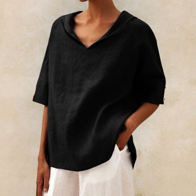 Danyka™ | Relaxed V-Neck Linen Blouse