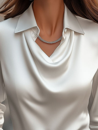 Bréanne™ | Luxe Satin Cowl Blouse