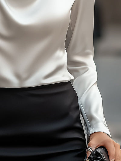Bréanne™ | Luxe Satin Cowl Blouse
