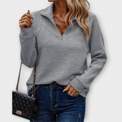 Mila™ | Ribbed Quarter-Zip Pullover