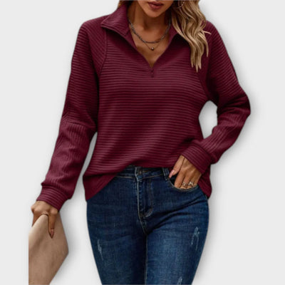Mila™ | Ribbed Quarter-Zip Pullover