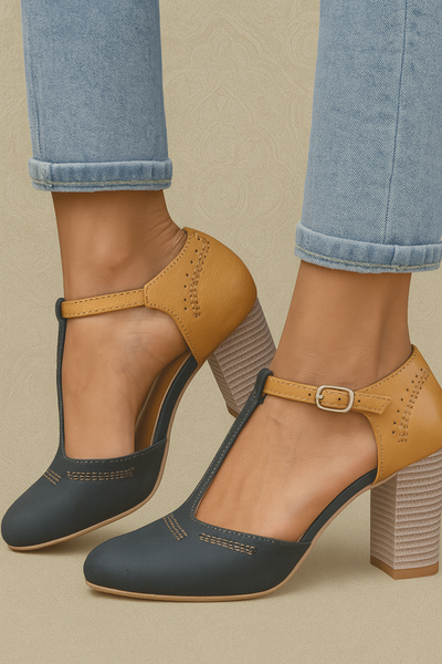 Mavilda™ | Two-Tone Block Heel Mary Janes