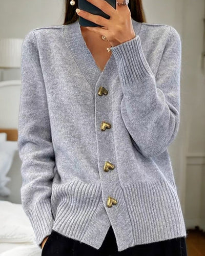 Irelia™ | Heart-Button Cardigan