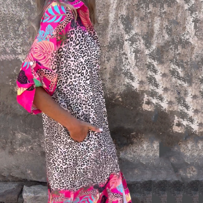 Aenora™ | Wild & Free Animal Print Shirt Dress