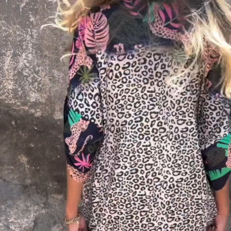 Aenora™ | Wild & Free Animal Print Shirt Dress