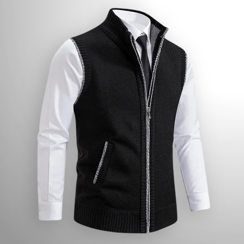 Noélien™ | Classic Knitted Zipper Vest
