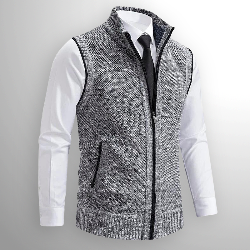 Noélien™ | Classic Knitted Zipper Vest