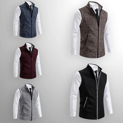 Noélien™ | Classic Knitted Zipper Vest