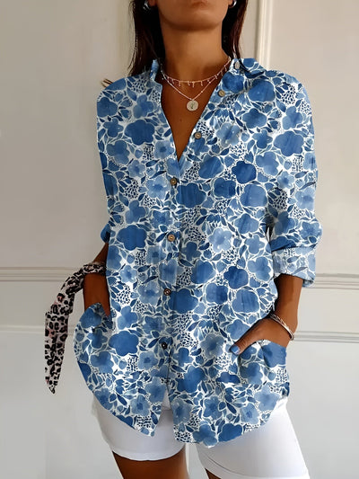 Yusra™ | Blouse with Floral Pattern and Buttons
