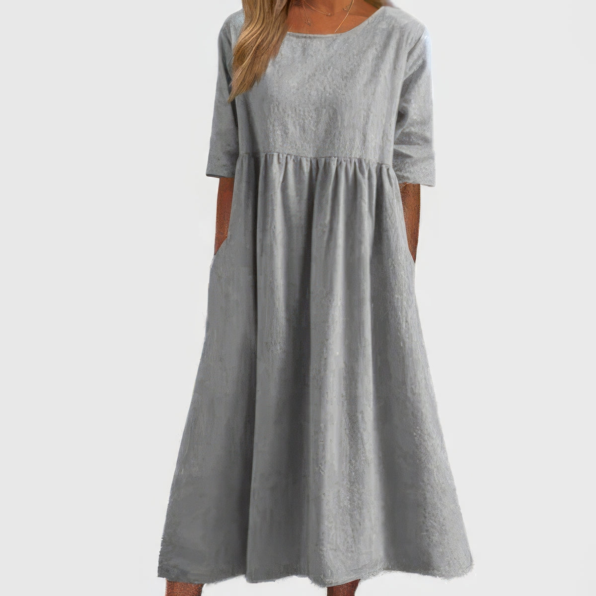 Faelyn™ | Soft Linen Babydoll Midi Dress