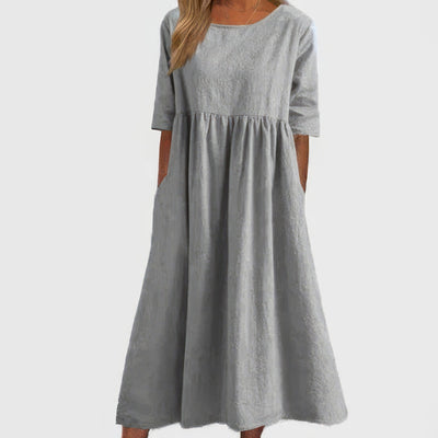 Faelyn™ | Soft Linen Babydoll Midi Dress